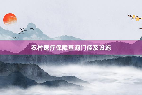 农村医疗保障查询门径及设施